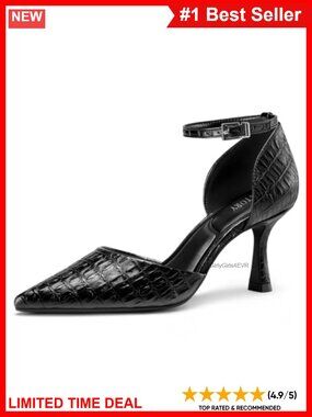 Pointed Toe Stiletto Heels Ankle Strap Dress Pumps